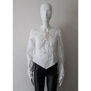 Carolina Herrera Lace Up Victorian Blouse White Size 4